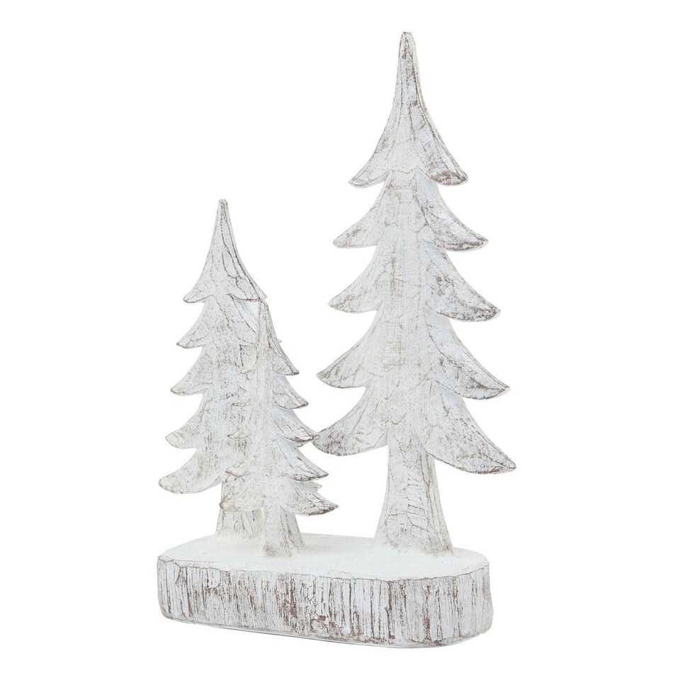 image 1 of Hill Interiors Three Snowy Pine Tree Sculpture - White - One Size