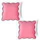 image 1 of OHS 2 x Matte Velvet Scallop Edge Filled Cushions | Multi | Pink and Red | 45 x 45cm | 2