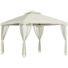 Outsunny 3 x 3 m Metal Gazebo Garden Outdoor 2-Tier Roof Marquee Party White