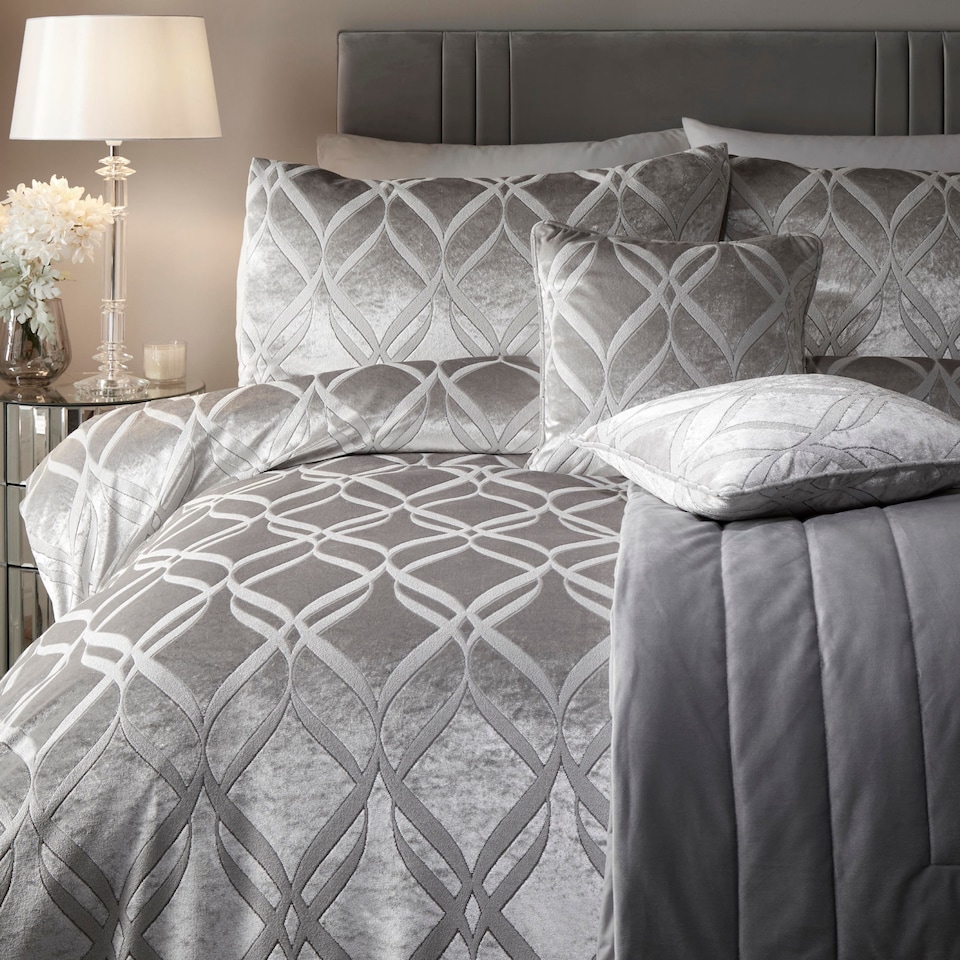 image 1 of Soiree Belfort Duvet Cover Set Silver