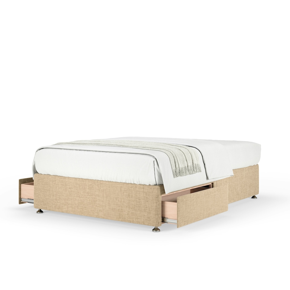 image 1 of Ortho Classic Orthopaedic Cream Linen 2 Drawer Divan Set Small Double