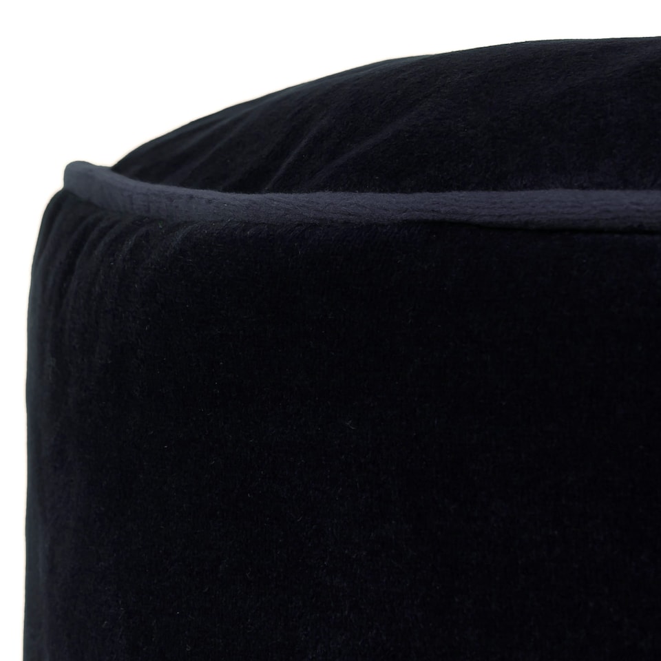 image 1 of Milano Velvet Bean Bag Pouffe Midnight Blue Large Velvet Footstools
