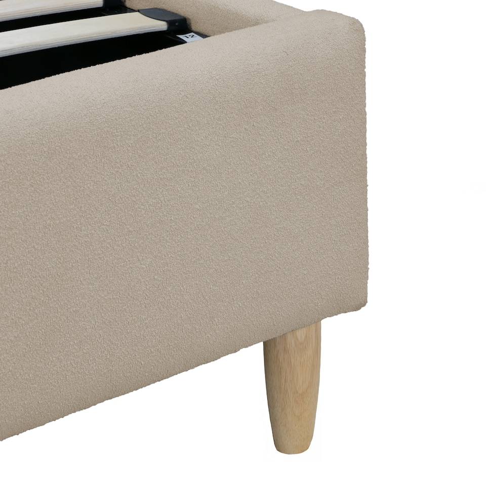 image 1 of Florence Boucle Ottoman Storage Bed King Natural Stone | Grey | Natural Stone