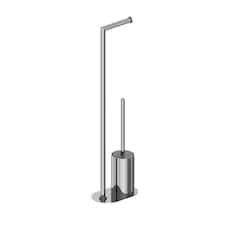 Cosmic Floor Standing Toilet Brush Paper Holder with Stainless Steel, Light Grey