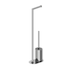 image 1 of Cosmic Floor Standing Toilet Brush Paper Holder with Stainless Steel, Light Grey