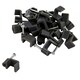 image 2 of Blackspur 80pc Plastic Cable Clips Set - 3 Sizes - Black
