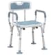 image 1 of HOMCOM EVA Padded Shower Chair for the Elderly and Disabled, Height Adjustable Shower Stool with Back and Arms, 4 Suction Foot Pads, Light Blue