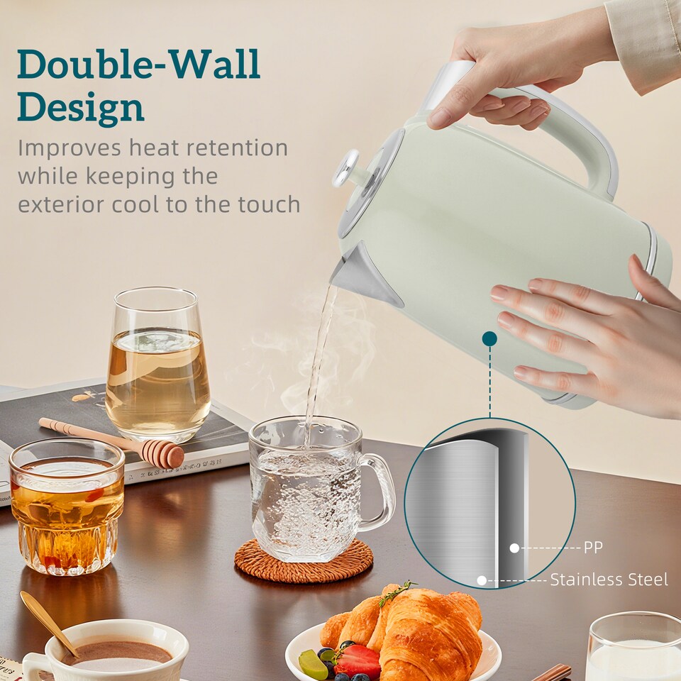 image 1 of HOMCOM Kettle and Toaster Set with LED Screen, 1.7L 3000W Retro Rapid Boil Jug Kettle with Keep Warm Memory Function, 2 Slice Toaster with 6 Browning Controls, Crumb Tray, Grey | Grey