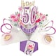 image 1 of Flowers 50th Birthday 3D Pop-Up Greeting Card