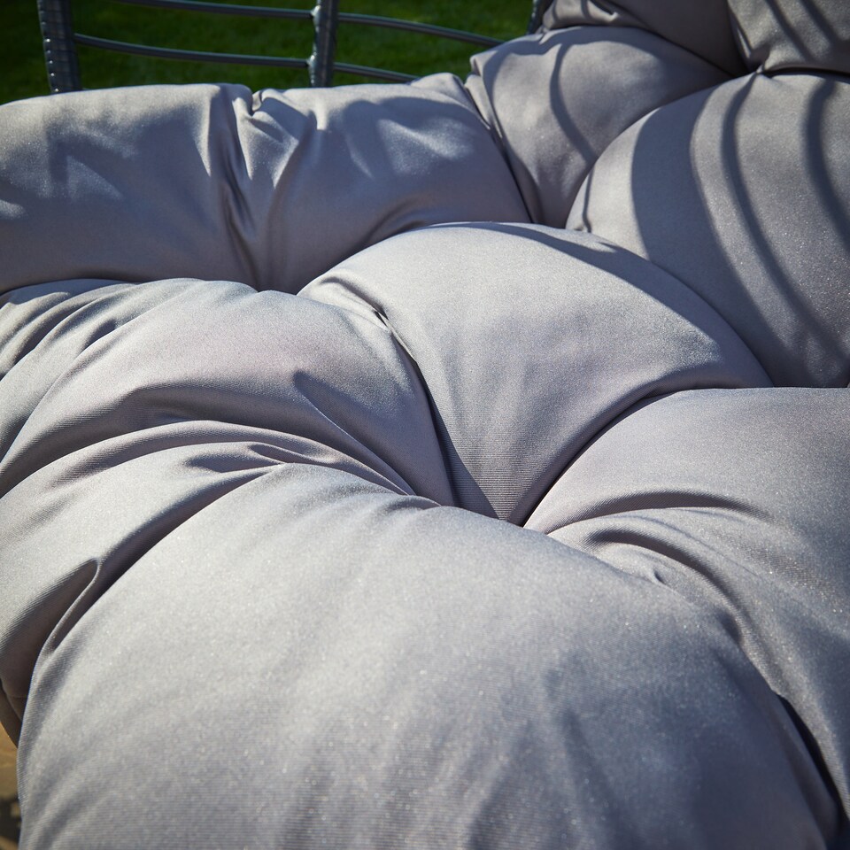 image 1 of Egg Chair Rattan Grey Waterproof Cushion Outdoor Home Furniture Seat