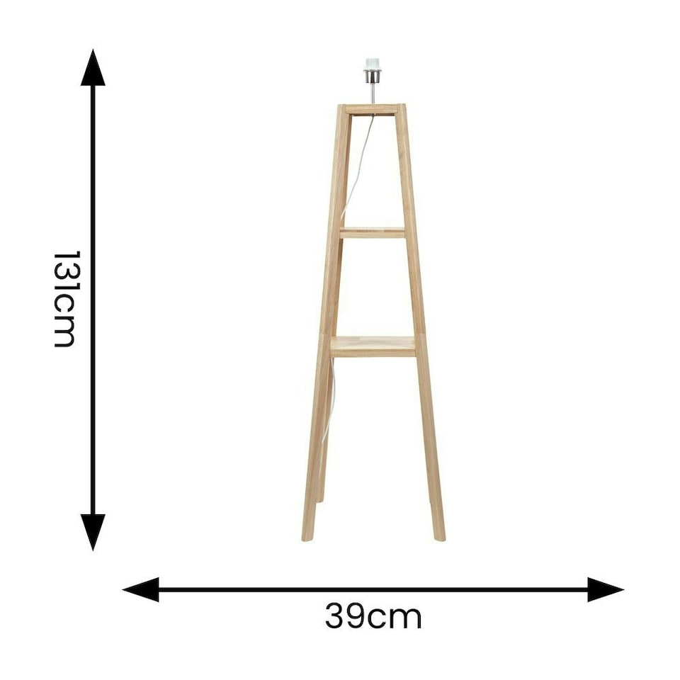 image 1 of ValueLights Wakefield Quad Base Two Shelf Wooden Floor Lamp