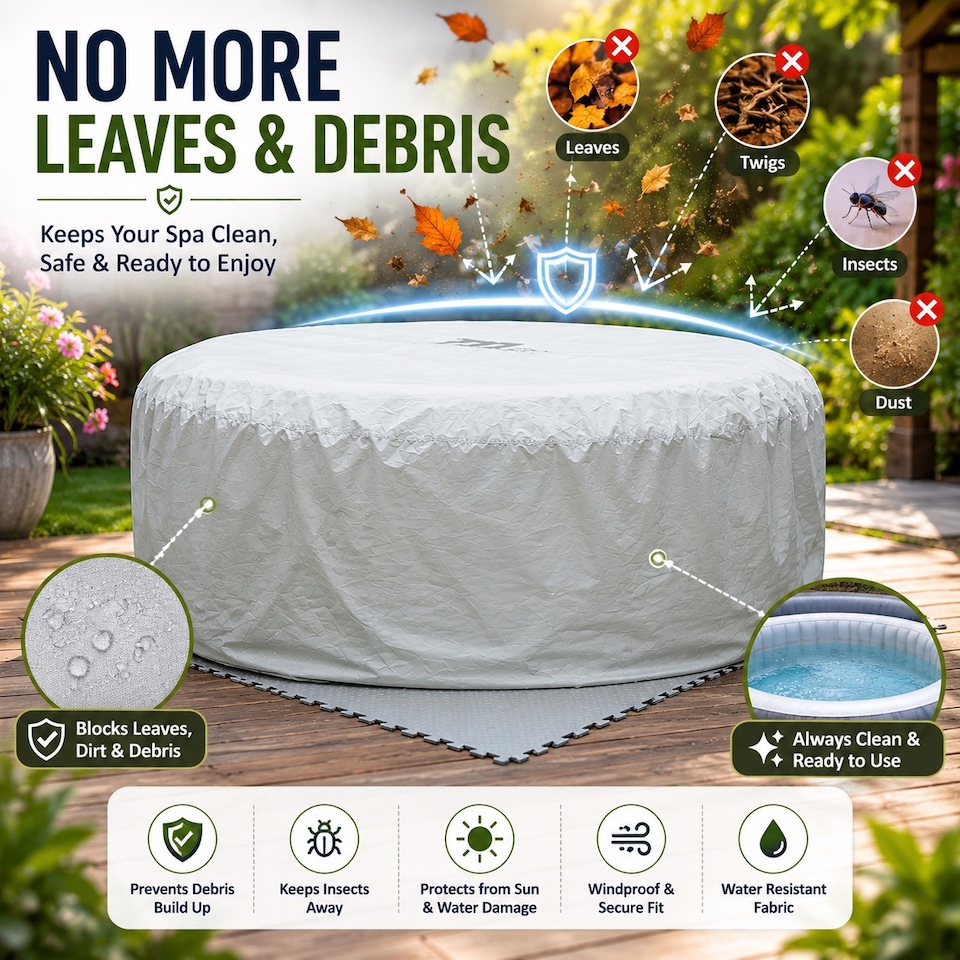 image 1 of Hot Tub Spa 4 Person Hot Tub Cover Cap Outdoor Garden Patio Furniture Heat-Resistant Spa Safecty Protector