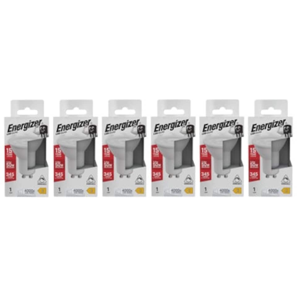 image 1 of Energizer LED GU10 345lm 3.6W 4000K (Cool White) Dimmable Light Bulb - Pack of 6