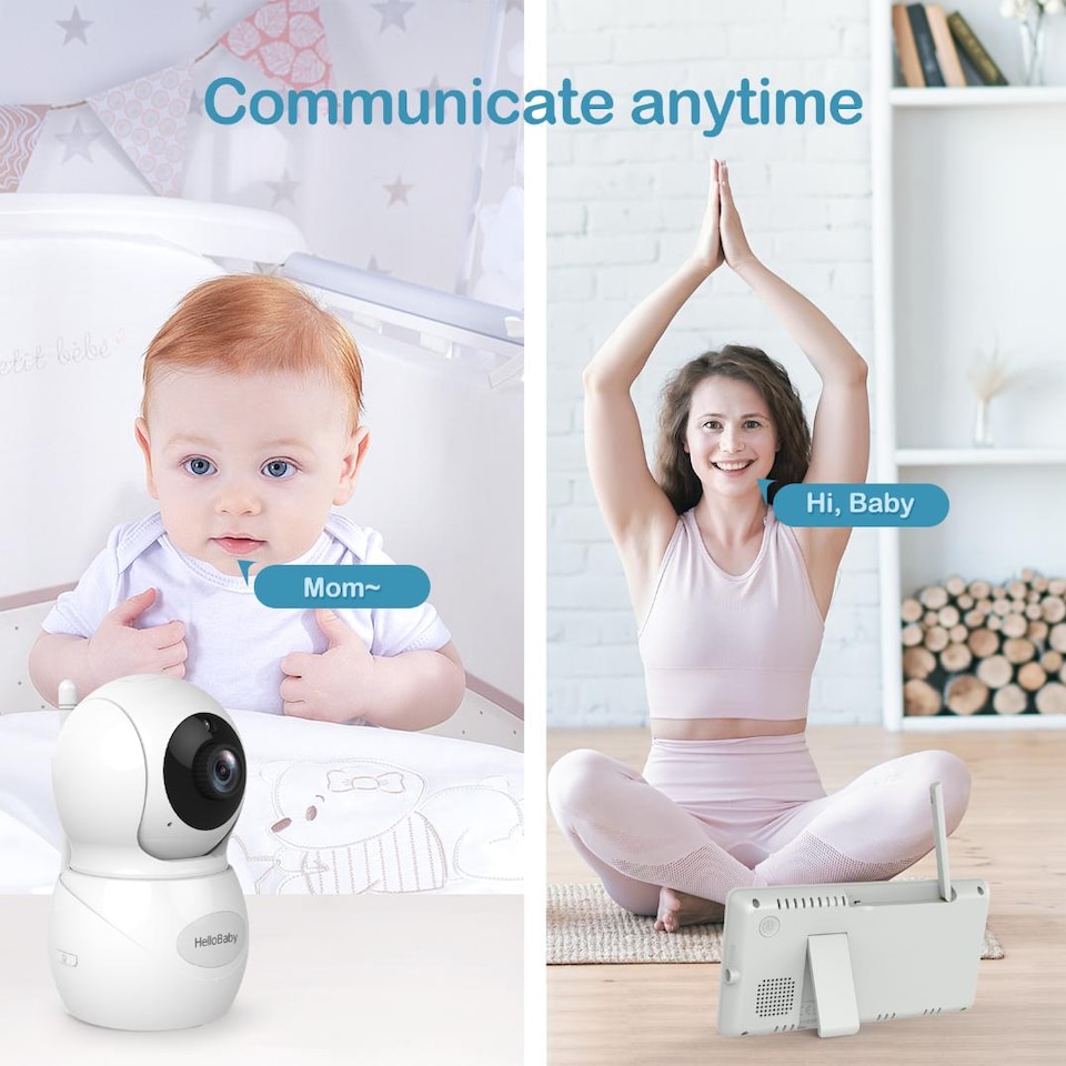 image 1 of HELLOBABY HB6082L 5.5 Inch LCD Display Baby Monitor - White