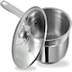 image 1 of Vinod Cookware Two Tone Stainless Steel Saucepan with Glass Lid - Steam Vent, Sturdy Handle Induction Bottom (16cm , 1.5 ltr) N/A