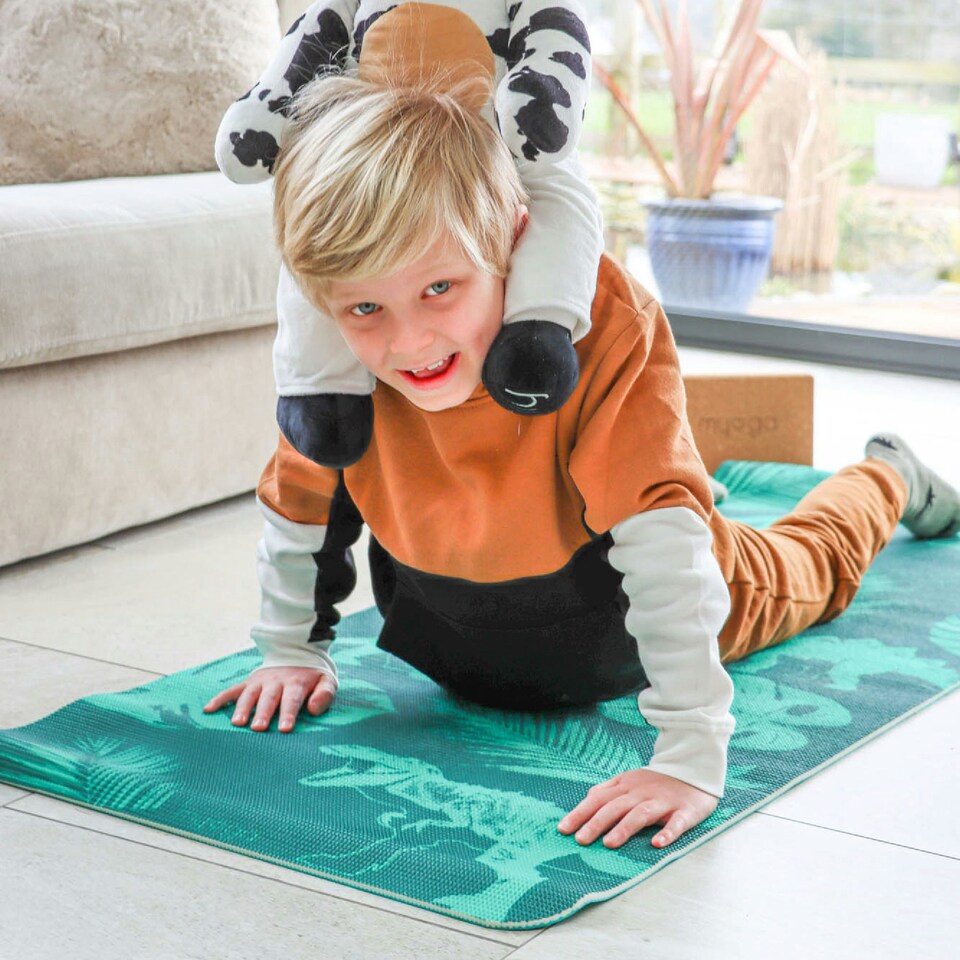 image 1 of Myga Kid's Printed Yoga Mat - Jurassic Jungle