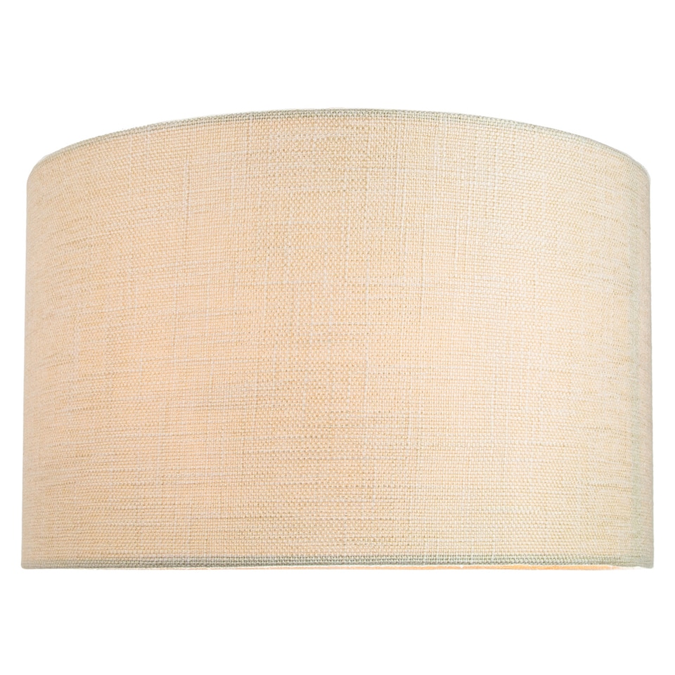 image 1 of Contemporary and Sleek 14 Inch Cream Linen Fabric Drum Lamp Shade 60w Maximum | Cream