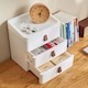 image 3 of Living and Home Desktop Plastic Drawer Storage Organizer, 3 Tier | White
