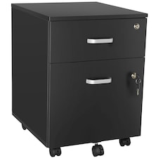 Filing Cabinet - 2 rolling,  lockable drawers, fits A4 documents | Black | black | 46 x 40 x 54,50 cm | 1