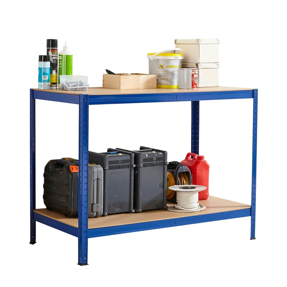 image 1 of Blue Metal Garage Workbench Blue