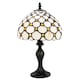 image 1 of Traditional Amber Stained Glass Tiffany Table Lamp with Multiple Circular Beads | Orange