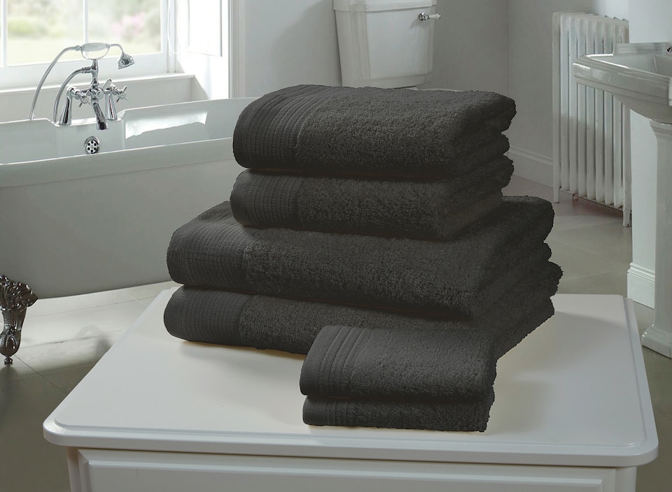 image 1 of Chatsworth 600gsm Pure Cotton Towels Soft & Absorbent | Grey | Grey | 1