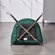 image 6 of Set of 2 Vittorio Velvet Dining Chairs with Black Metal Legs, Quilted Design Modern Accent Chair | Green