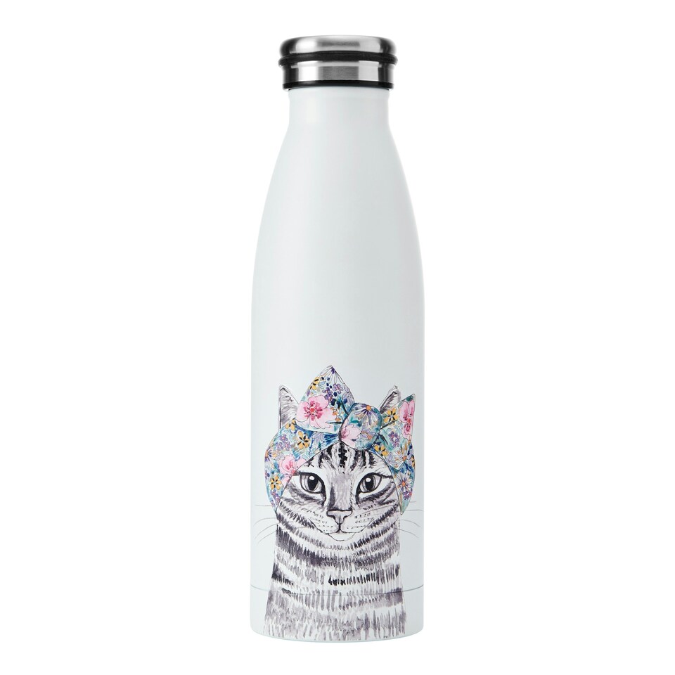 image 1 of Mikasa Water Bottle Cat Stainless Steel 500ml Multi | One Size
