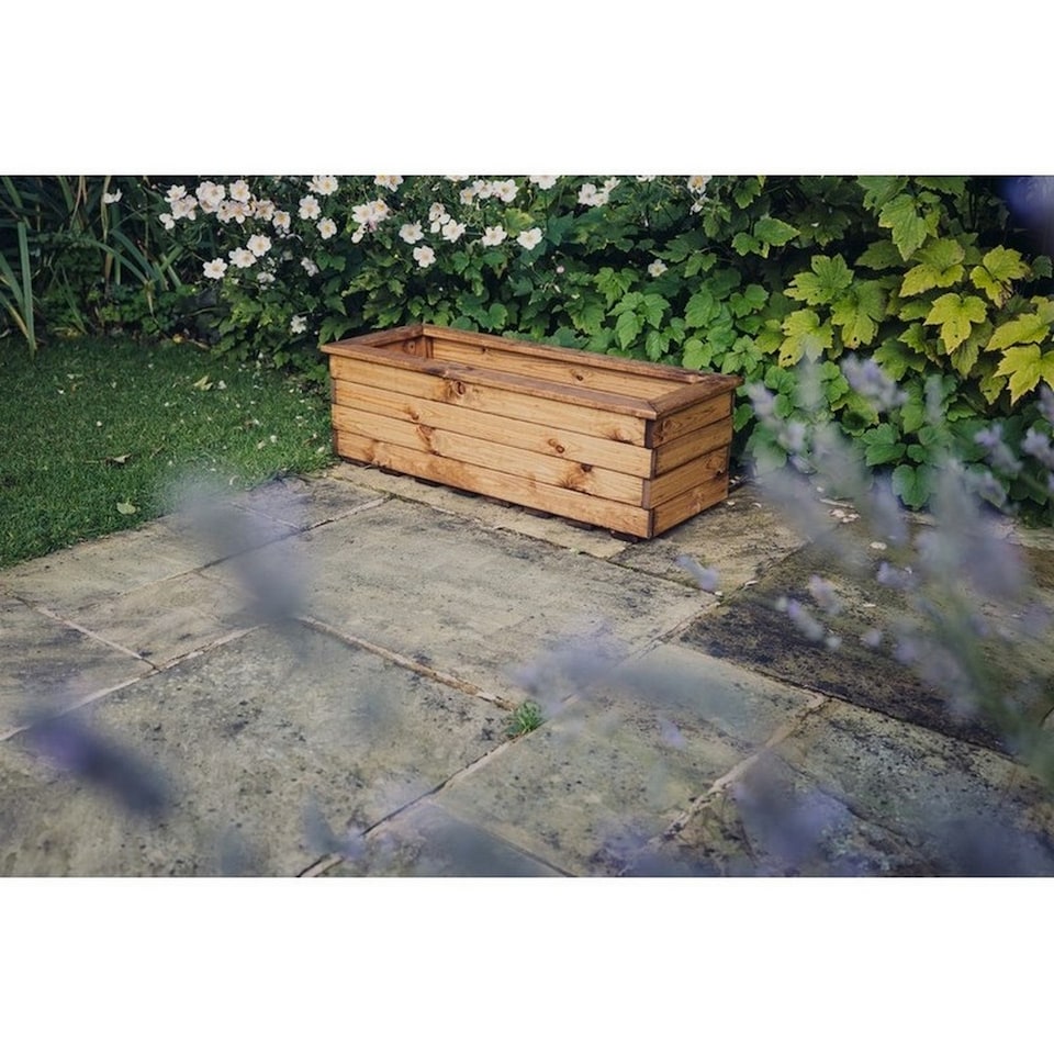 image 1 of Multi Pack of 2 - Valley Trough XL - Timber - L39 x W120 x H32 cm - Garden Planter - Fully Assembled | Brown