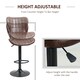 image 3 of HOMCOM Bar Stools Set of 2 Adjustable Height Swivel PU Leather Bar Chairs Brown