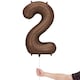 image 2 of Mocha Brown Number 2 Helium Foil Giant Balloon 86cm / 34 in Brown