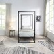 image 2 of Ashwell Modern Four 4 Poster Black Metal Bed Frame (Single)