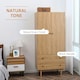 image 4 of HOMCOM 2 Door Wardrobe with 2 Drawers, Hanging Rail, Clothes Storage Organiser