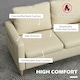 image 4 of HOMCOM 2 Seater Sofa Modern Fabric Couch with Wood Legs and 2 Pockets Beige