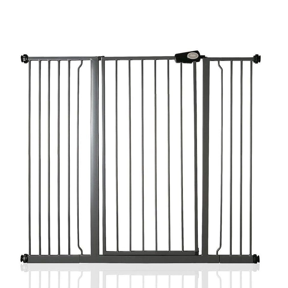 image 1 of Bettacare Child and Pet Gate, 126.7cm - 134.3cm, Slate Grey, Extra Tall Gate 104cm in Height, Pressure Fit Stair Gate, Baby Gate and suitable for Dog Gate or Pet Barrier, Easy Installation