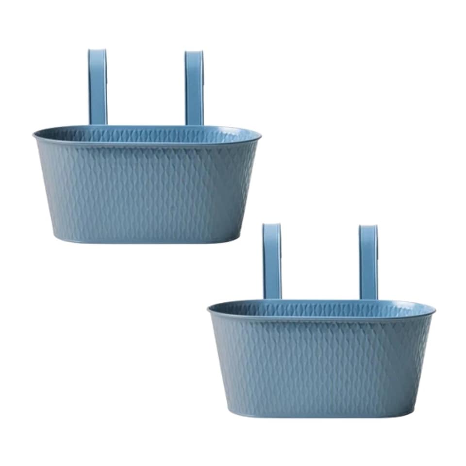 FabFinds Over Fence Diamond Planter Blue 26.5cm 2 Pack