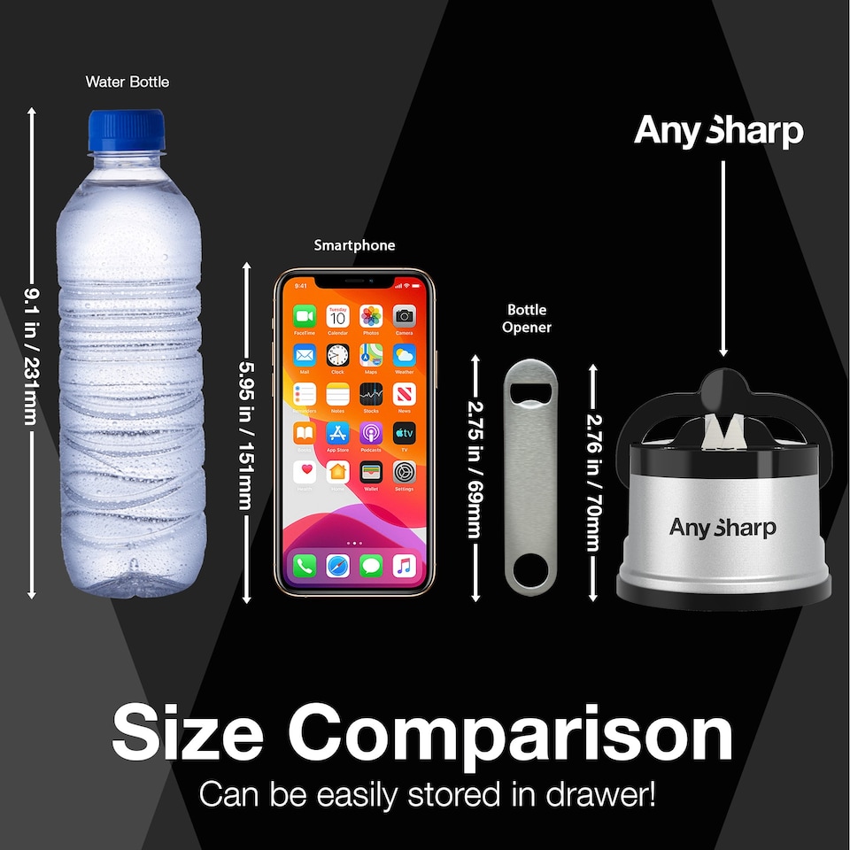 image 1 of AnySharp Safer Hands-Free Knife Sharpener
