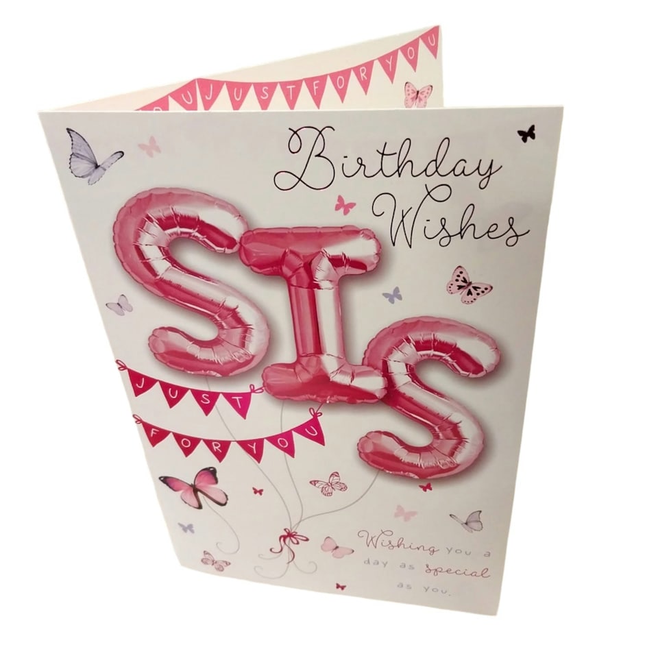 image 1 of Birthday Wishes Sister Balloon Boutique Greeting Card