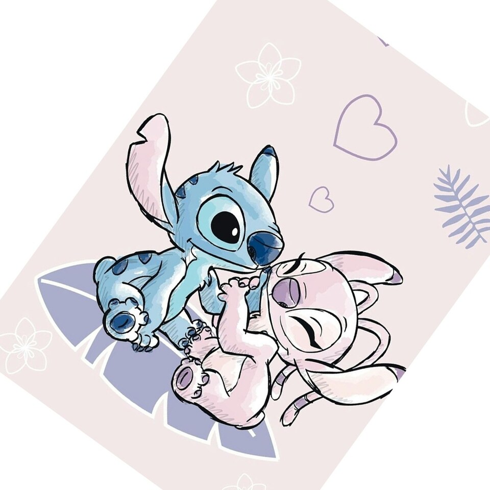 image 1 of Lilo & Stitch Beach Towel - Purple/Blue/White - 140cm x 70cm Purple