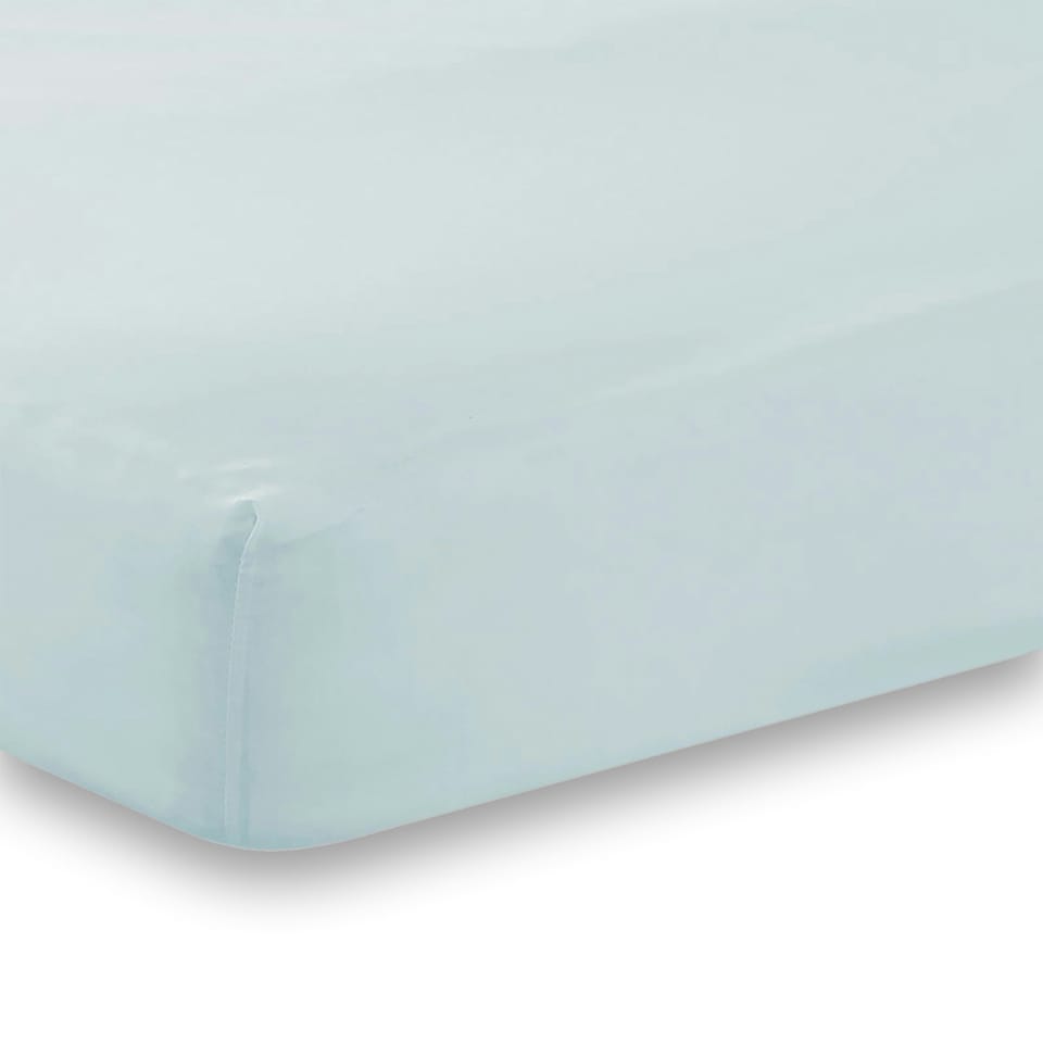 Charlotte Thomas Poetry Plain Double Fitted Sheet - Duck Egg Blue - 122 x 190cm Blue | Duck Egg Blue | Double