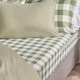 image 3 of OHS Gingham Microfibre Easy Care 25cm Deep Fitted Bed Sheet | Green | Sage | Double