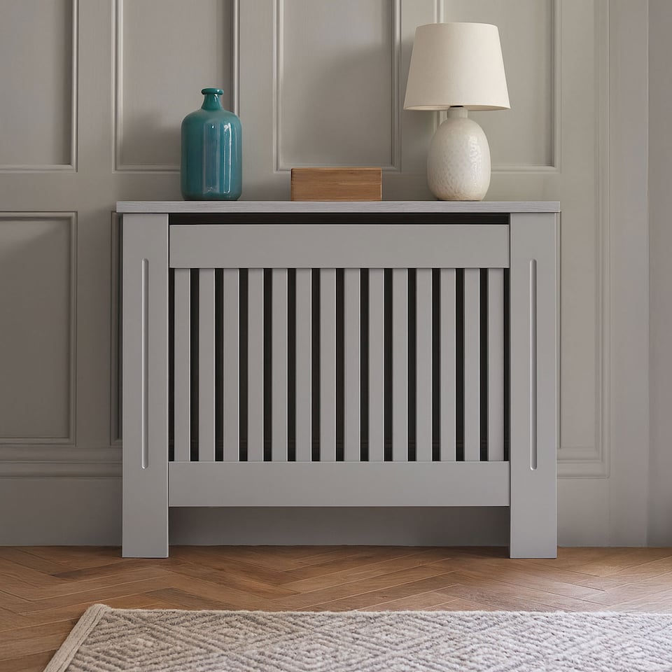 image 1 of Neo Grey Belgravia Decorative Radiator Cover Cabinet | Grey | Grey | M