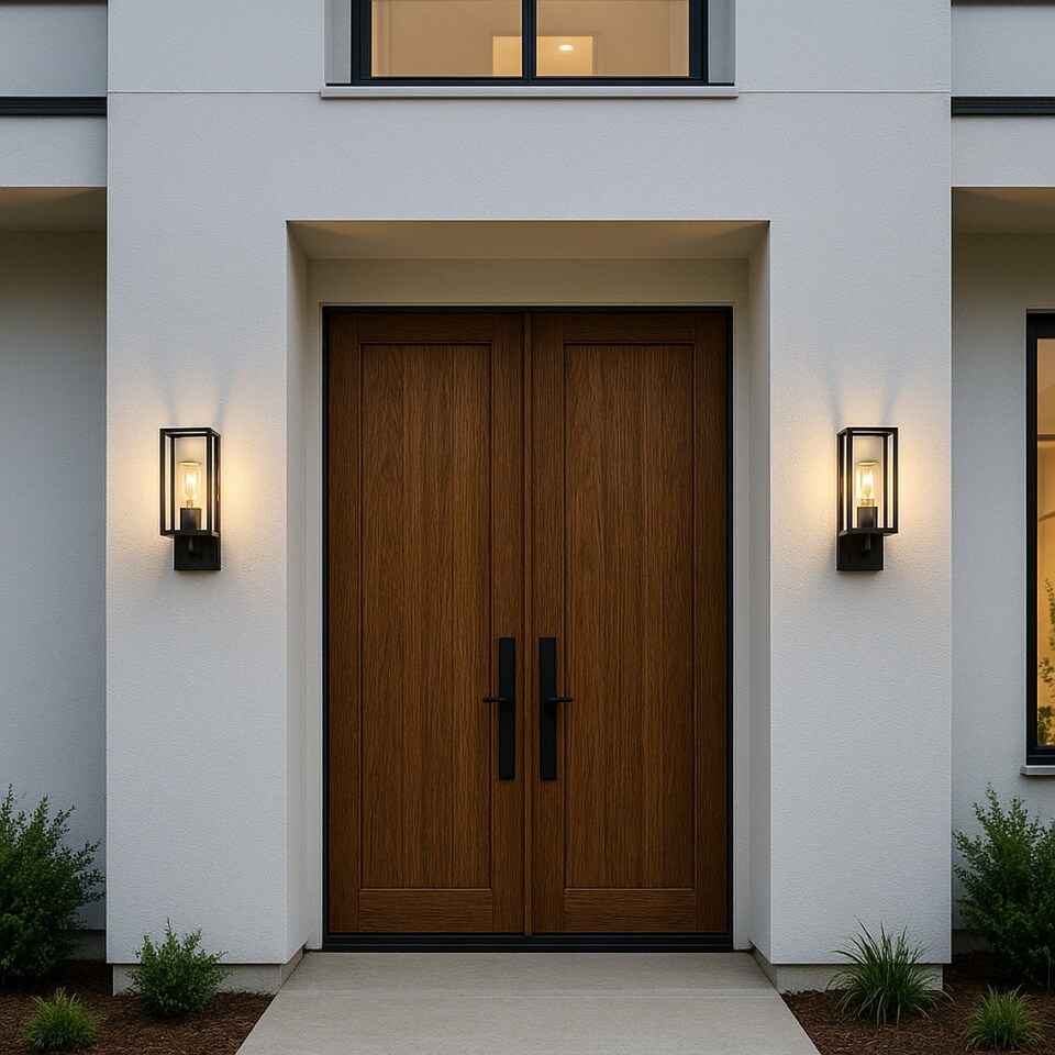 image 1 of CGC CHLOE Up Black E27 Outdoor Wall Lantern Light Clear Diffuser IP54