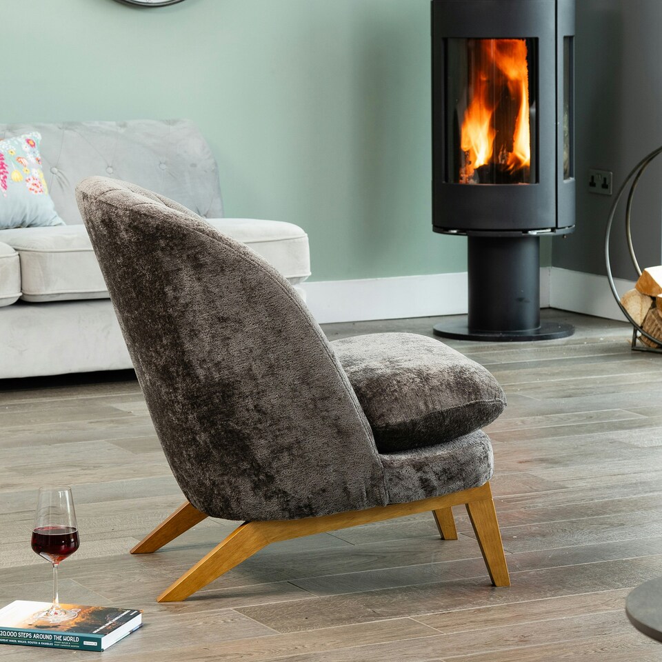 image 1 of Mateo Fabric Accent Chair - Dark Grey