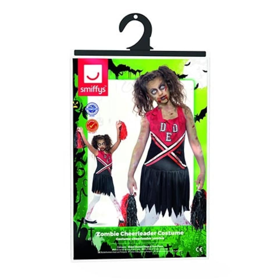 image 1 of Zombie Cheerleader Fancy Dress Halloween Costume Tween - Age 12+