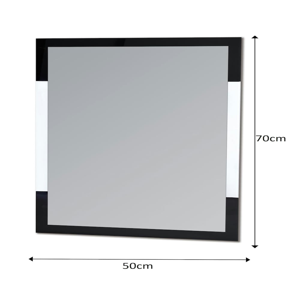 image 1 of Showerdrape Hampstead Rectangular Wall Mounted Black Framed Bathroom Mirror 70 x 50cm