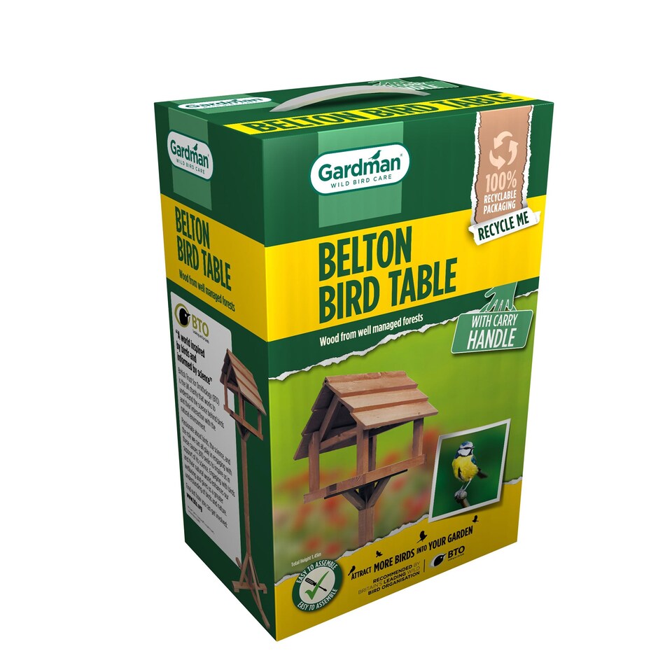 image 1 of Gardman Belton Bird Table 145cm FSC certified timber | Brown | Wood | 1 x Bird Table