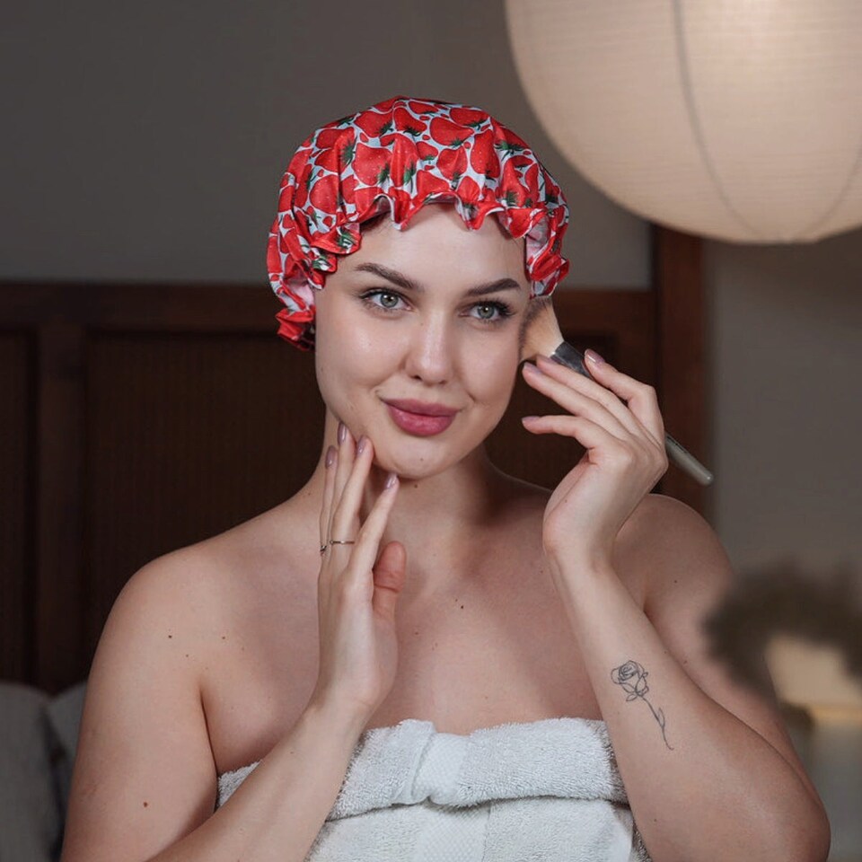 image 1 of SMUG Shower Cap - Strawberry Print