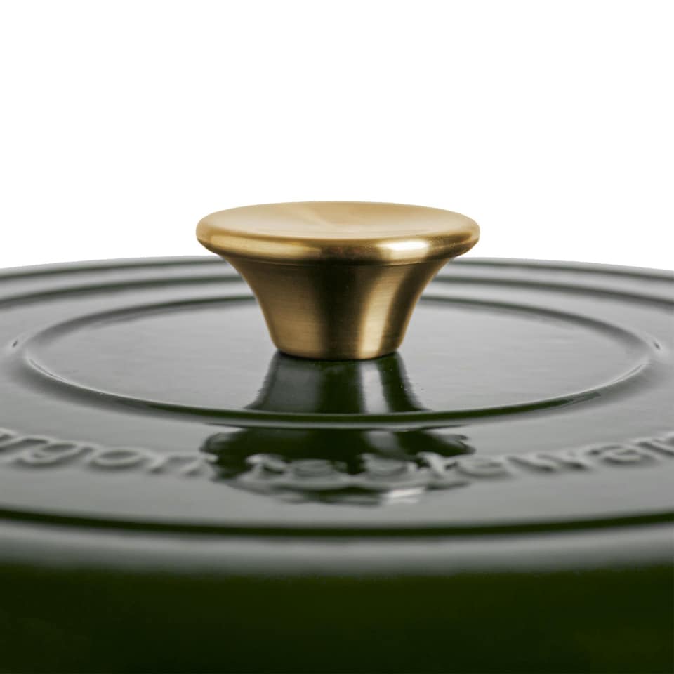 image 1 of Argon Tableware Shallow Cast Iron Casserole Dishes - 2.3L - Green - Pack of 2 | Green | Green | 2