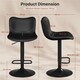 image 3 of Yaheetech 2pcs Height Adjustable PU Leather Bar Stools with Backrest and Footrest | Black | One Size